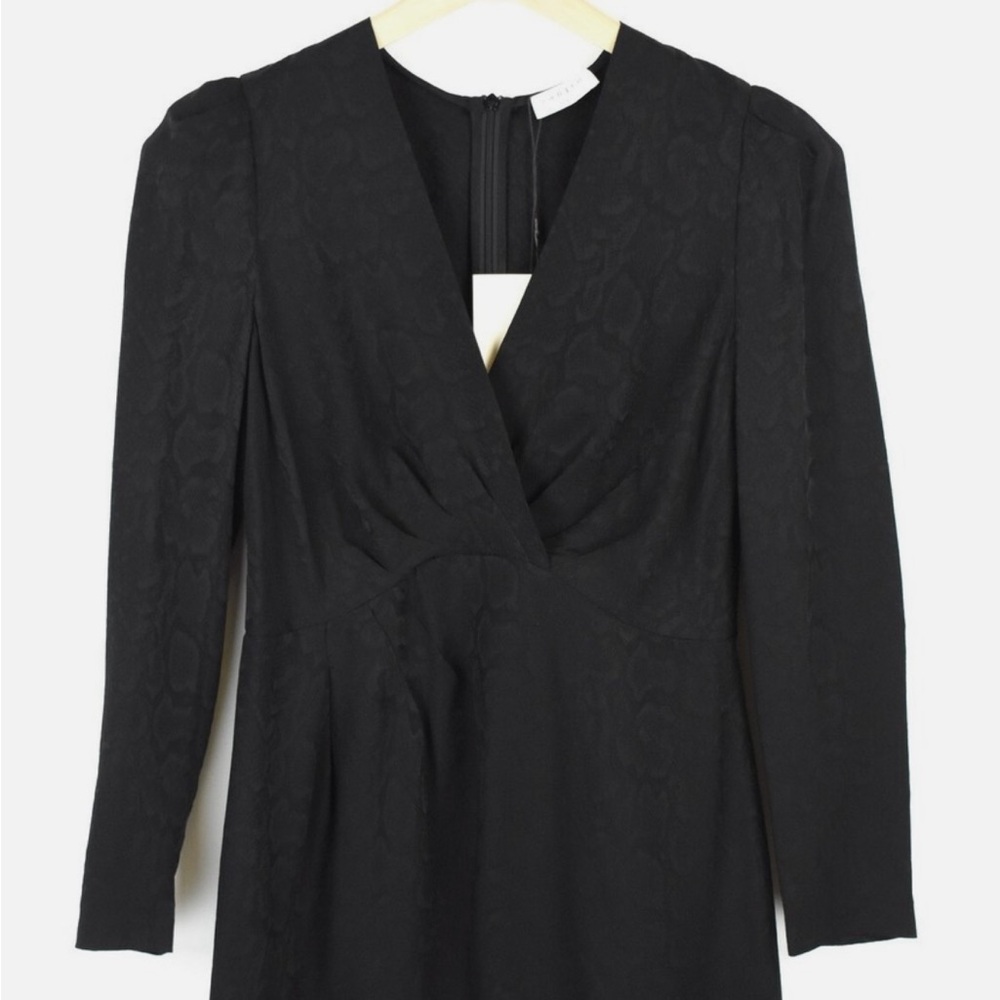 NEW Sandro Womens Gloria Black Long Sleeve VNeck Short Light Weight Dress $295 8